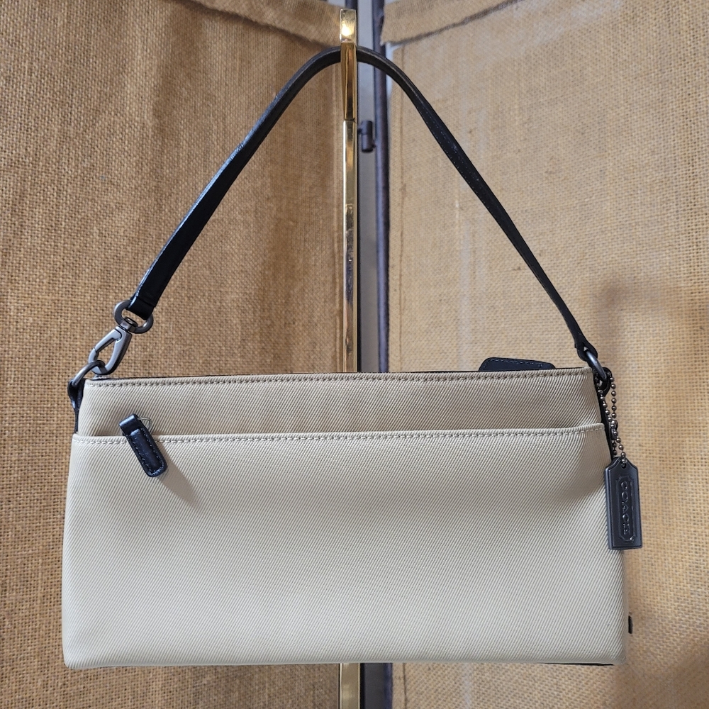 Coach 7407 Mercer Demi Handbag Tan Evening Bag Mini Purse Nylon Leather Trim